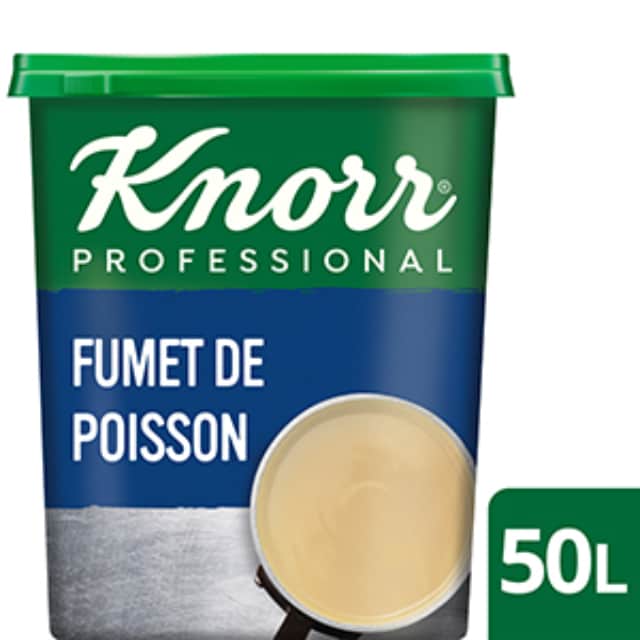 Knorr Fumet de Poisson Déshydraté Boîte 750g jusqu'à 50L - Le Fumet de Poisson Knorr apporte finesse et équilibre à vos sauces sans les dénaturer !